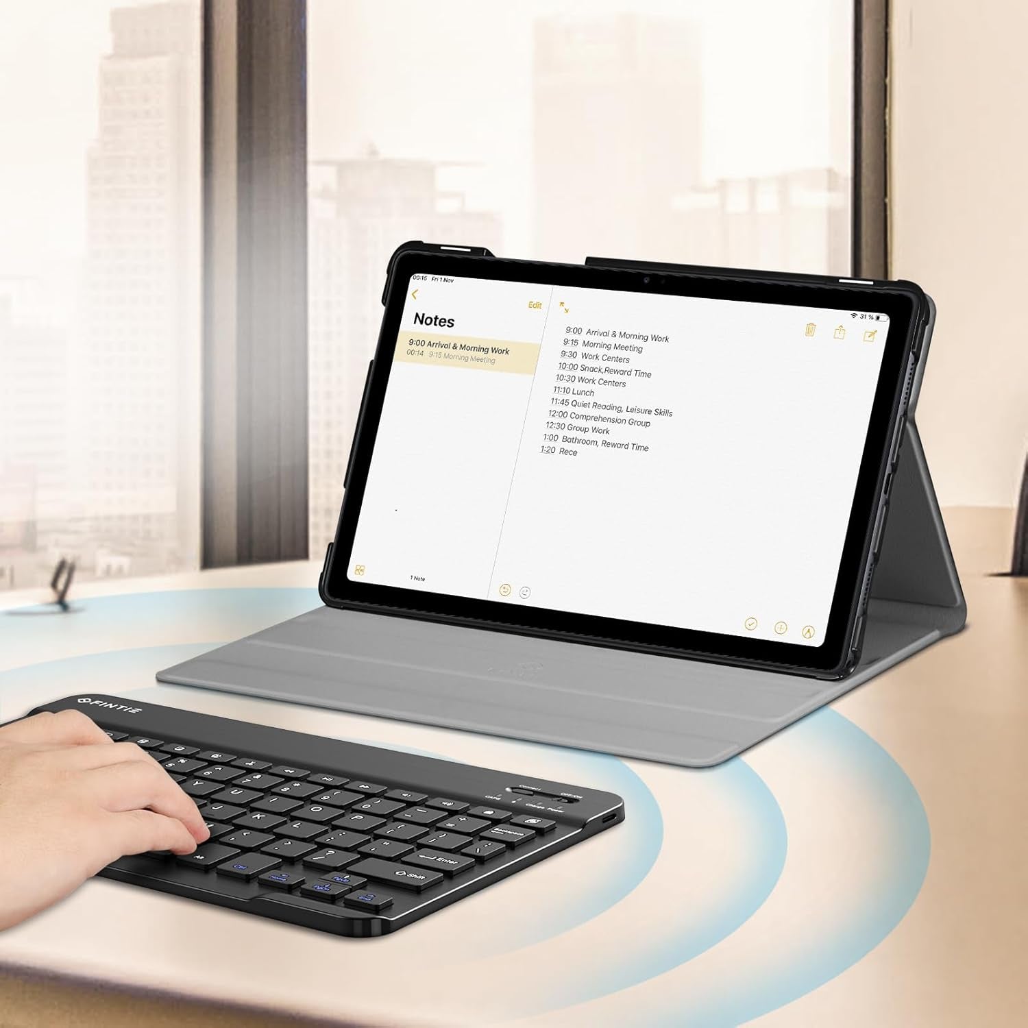 Keyboard Case for Samsung Galaxy Tab A7 10.4 Inch 2022/2020 Model (SM-T500/T503/T505/T507/T509), Slim Lightweight Stand Cover W/Magnetically Detachable Wireless Bluetooth Keyboard, Black