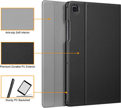 Keyboard Case for Samsung Galaxy Tab A7 10.4 Inch 2022/2020 Model (SM-T500/T503/T505/T507/T509), Slim Lightweight Stand Cover W/Magnetically Detachable Wireless Bluetooth Keyboard, Black